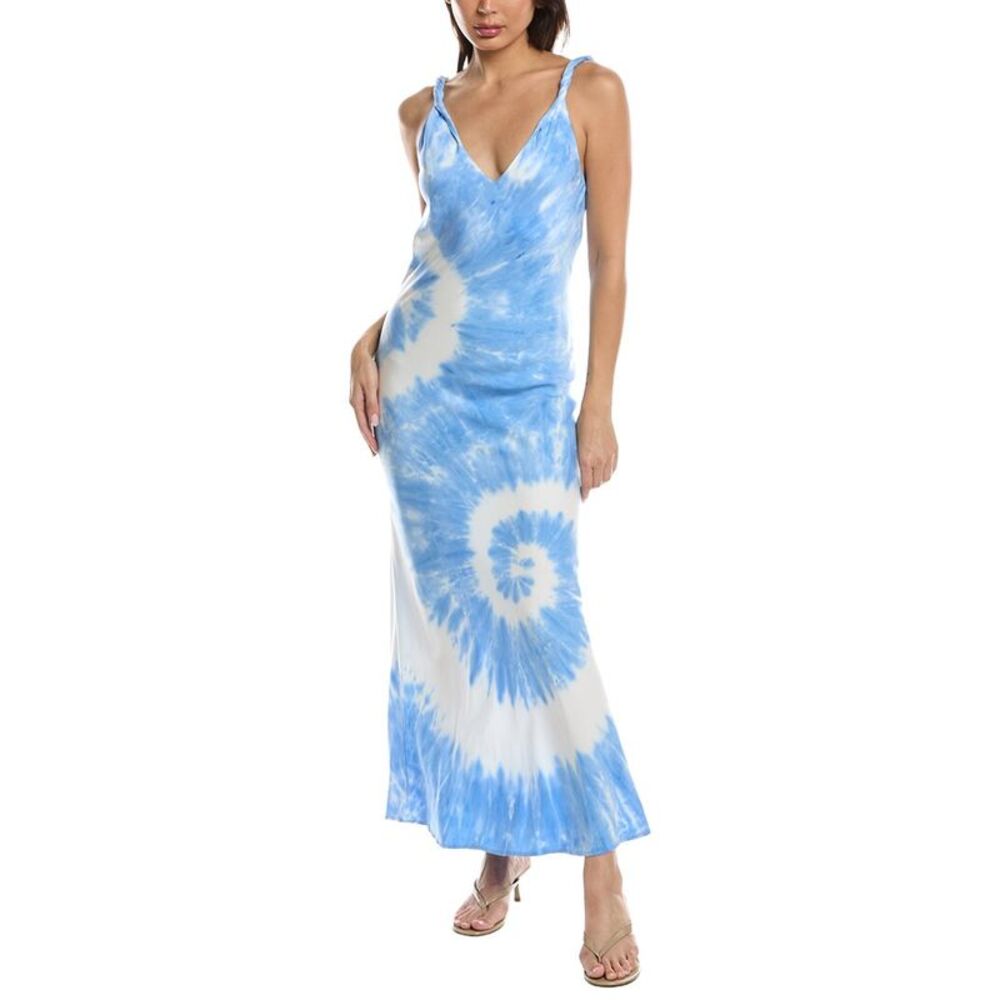Lna Womens  Sicily Tie Dye Maxi Dress, Blue